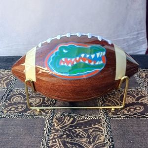 University of Florida Solid Cedar Wooden Football.